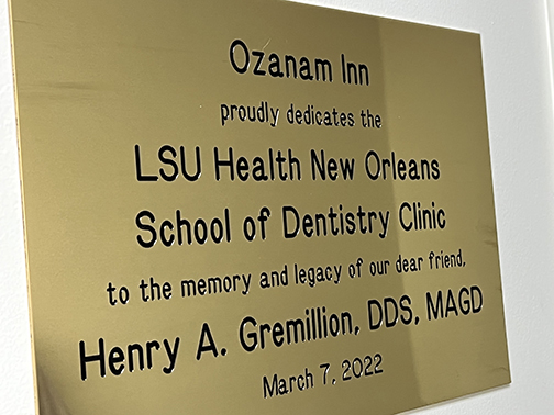 Gremillion dedication plaque